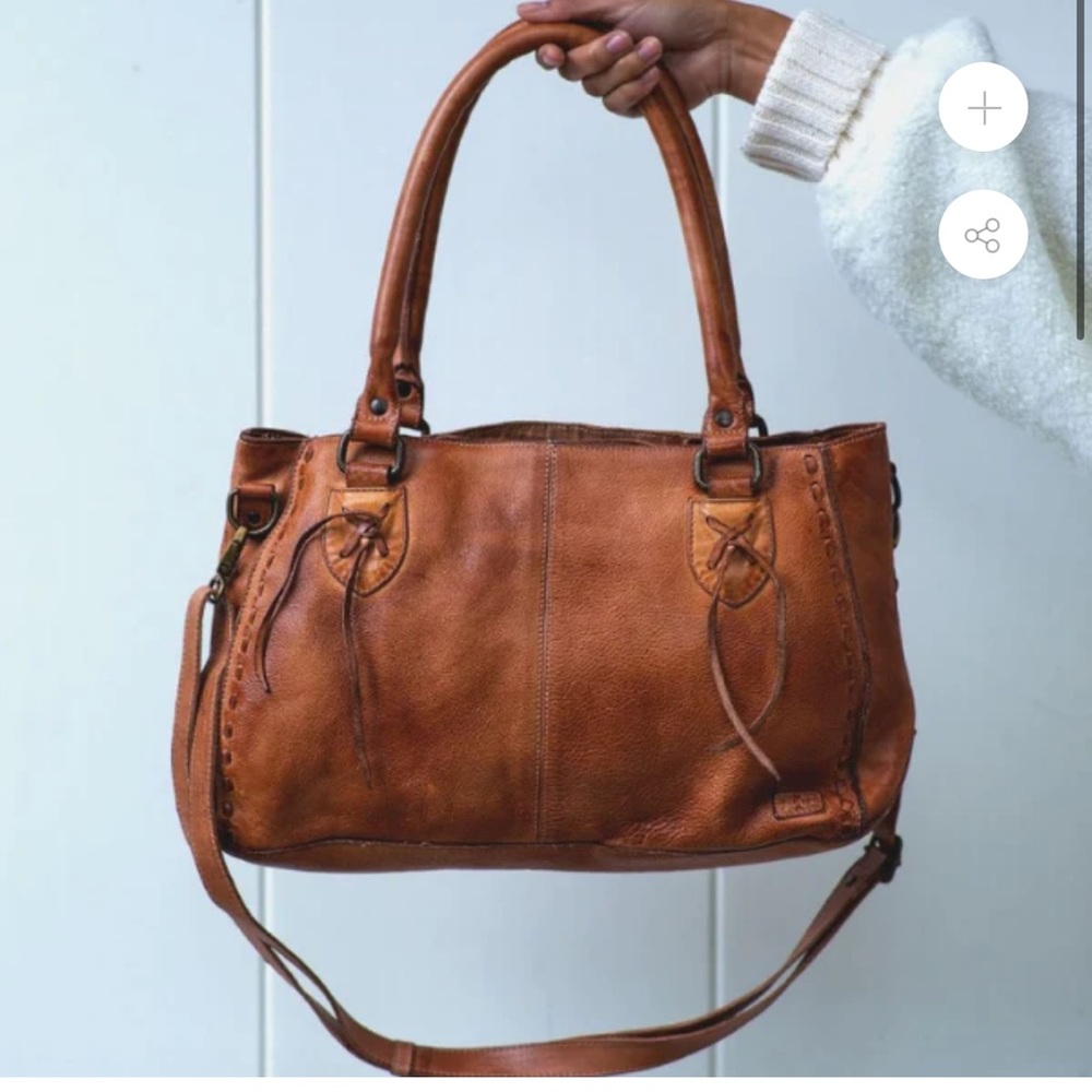 NWT Bed Stu Rockababy Leather Satchel
Shoulder Crossbody Bag Tan ORIG. $265